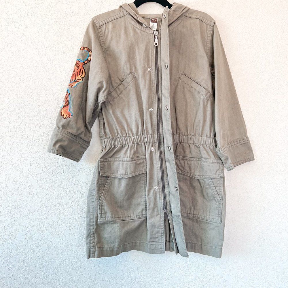 Tea Collection Utility Jacket with Tiger Patch, Size 6 - Picture 4 of 7
